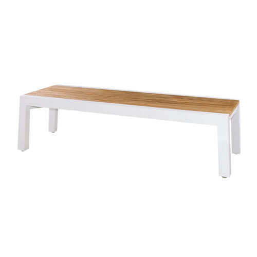 Baia Bench 57" Recycled Teak, Aluminum