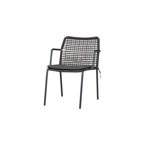 Manda Chair Woven Powder Coated Aluminum (black), Optional Padded Cushion