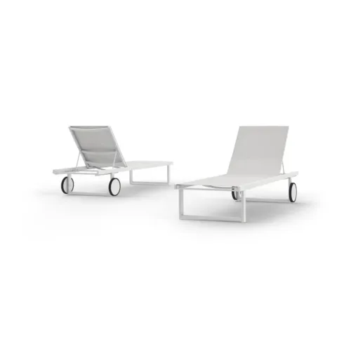 Mz067 F03a S01 Allux Lounger, Aluminum White, Batyline White