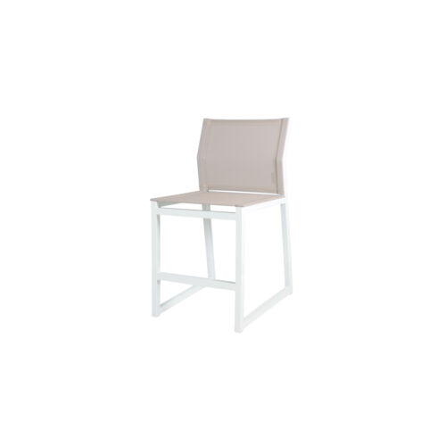Allux Counter Chair Powder Coated Aluminum (white), Batyline (light Taupe)