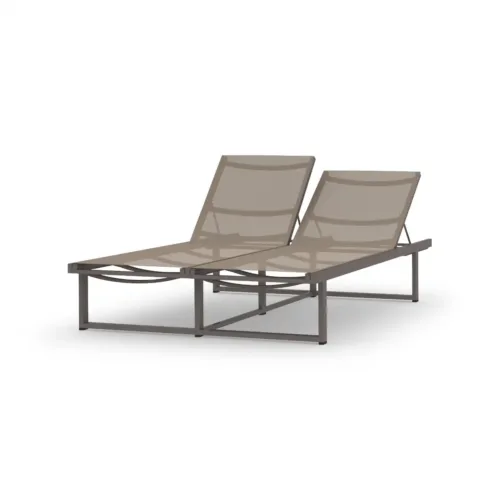 Mz414 F07a S03 Allux Double Lounger, Aluminum Taupe, Batyline Light Taupe