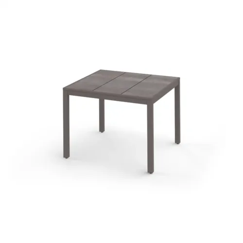 Mz418 F07a T52 Allux Dining Table 100x100x76h Cm, Aluminum Taupe, Hpl Laterite
