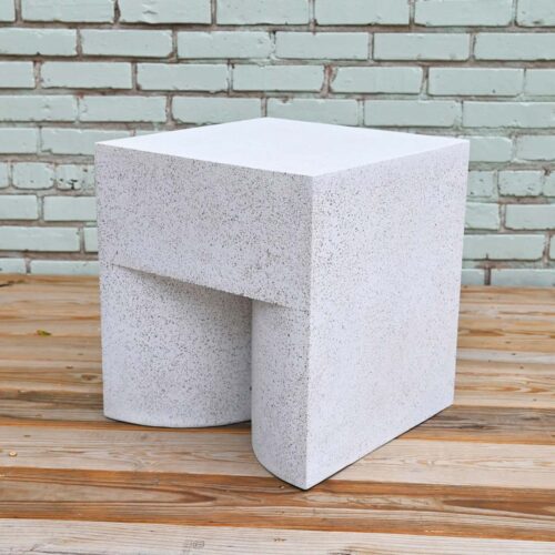 Middle Brow Table (fiberglass Resin And Aggregate In Natural Stone Finish)