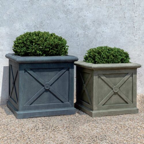 Montparnasse Planters (cast Stone In Lead Antique And Alpine Stone Finishes) cast stone, garden, traditional, planter, cube