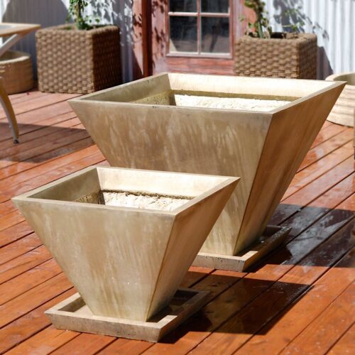 Oblique Planters Material: Gfrc Finish: Ancient oblique garden planter stone planters garden decor garden planter