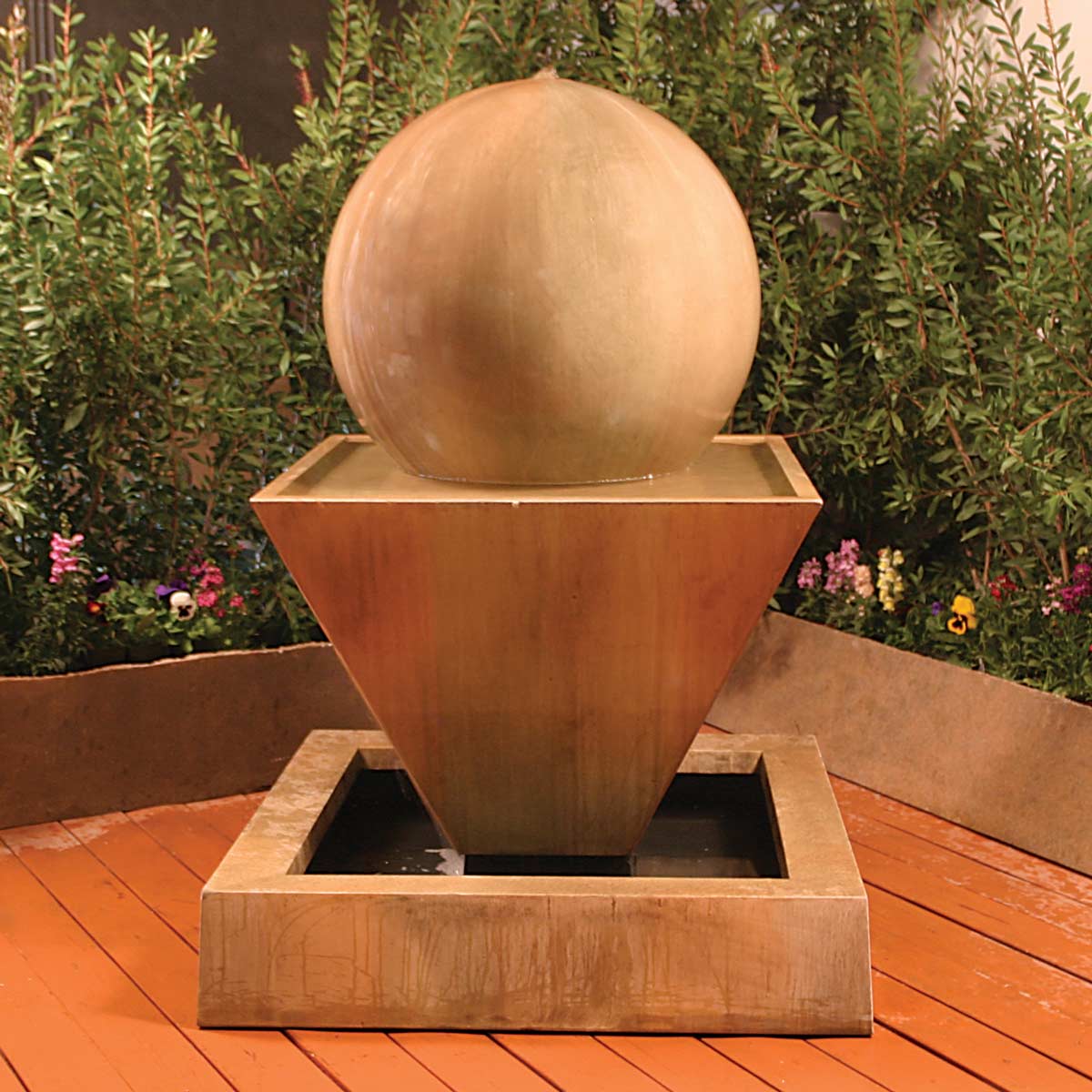 Oblique Fountain With Ball Material: Gfrc Finish: Sierra oblique fountain with ball garden decor fountains