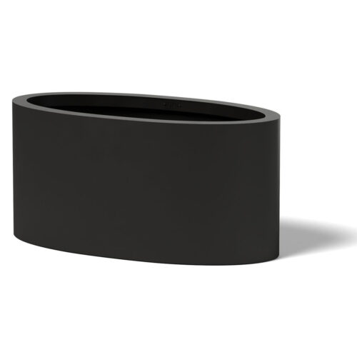 Oval Planter Material: Aluminum Finish: Black oval planter aluminum steel outdoor metal
