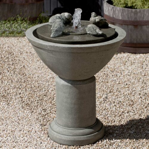 Passaros Ii Fountain Cast Stone In Alpine Stone Finish