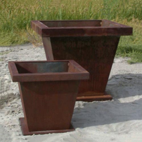 Plain Planter Material: Mild Steel Finish: Natural Rust plain garden planter garden decor garden planters planter box