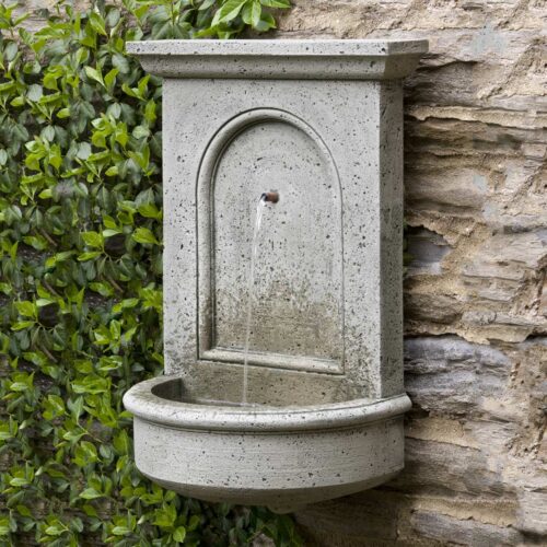 Portico Wall Fountain Material: Cast Stone Finish: Alpine Stone portico wall fountain compact unique garden decor
