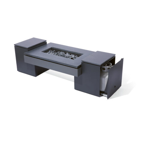 Propane Fire Table Material: Aluminum Finish: Legs: Black, Fire Table: Charcoal Gray Option: Granite propane fire table