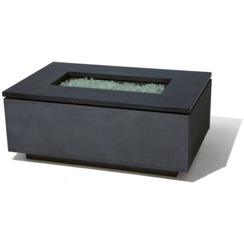 Rectangle Fire Pit Material: Aluminum, Granite Finish: Oxidized Zinc, Ultimate Black rectangle fire pit liquid propane natural gas commercial grade