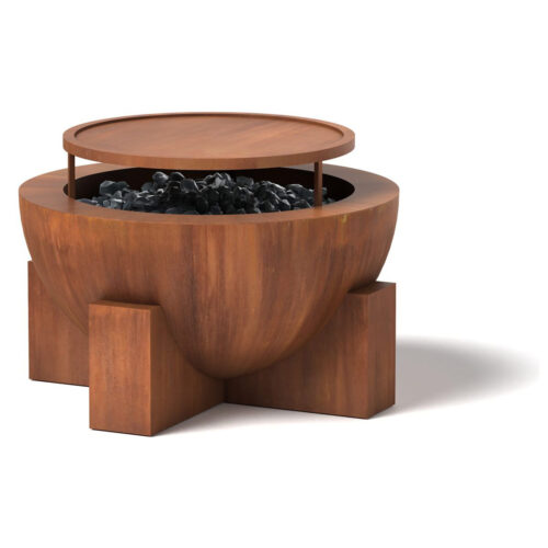 Round Fire Pit Material: Mild Steel Finish: Natural Rust round firepit garden decor firepit seating