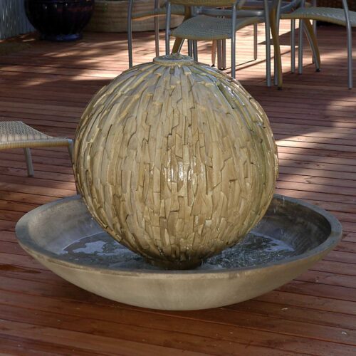 Rubix And Wok Fountain Material: Gfrc Finish: Ancient rubix and wok fountain garden decor fountains