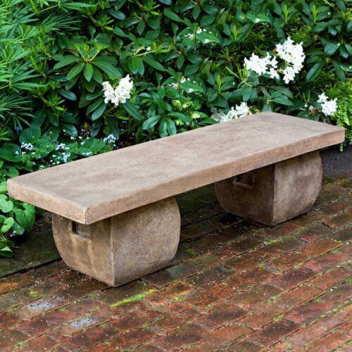 Ryokan Bench (cast Stone In Brownstone Finish)