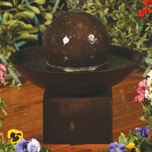 Small Wok Fountain On Pedestal Material: Gfrc Finish: Amatrice small wok fountain with pedestal garden decor fountain