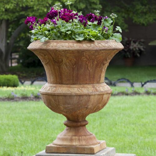 Smithsonian Flight Of Fancy Urn (cast Stone In Ferro Rustico Nuovo Finish)