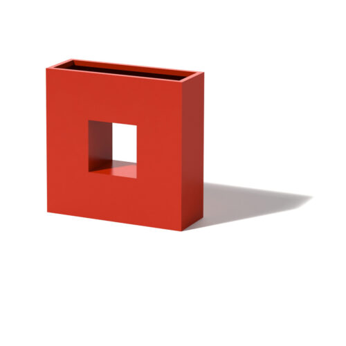Square Box Planter Material: Aluminum Red square window box garden planter garden decor garden planters