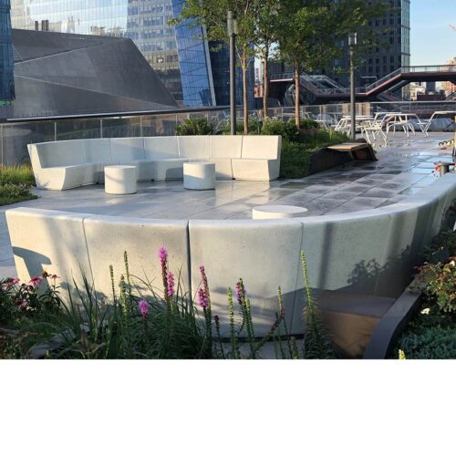 Stone Curved And Straight Modular Sectional Pieces (resin, Custom Terrazzo Stone Aggregate, Fiberglass)