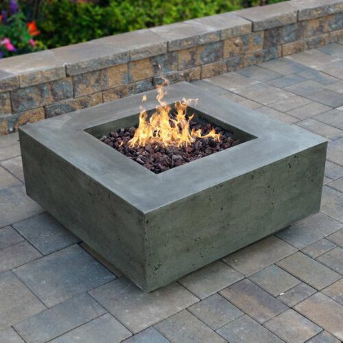Tavola Ii Fire Table (gfrc In Pewter)