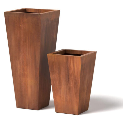 Tapered Planter Corten Steel Material: Mild Steel Finish: Natural Rust tapered garden planter garden decor garden planters