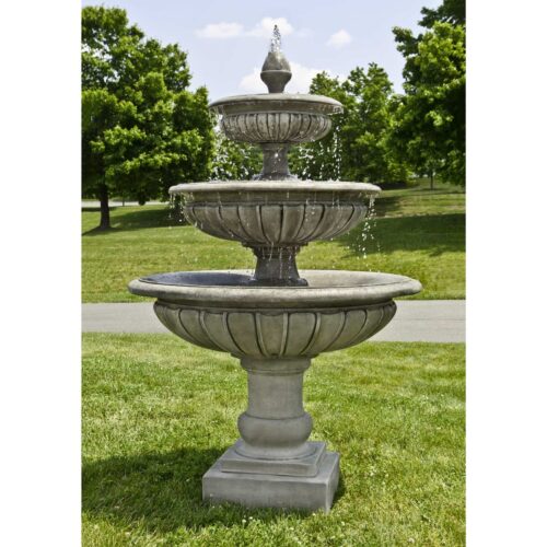 Three Tier Longvue Fountain (cast Stone In Alpine Stone Finish)