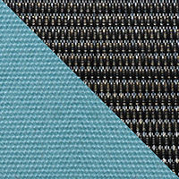 Twitchell Royal Black, Cushion Sunbrella Canvas Mineral Blue