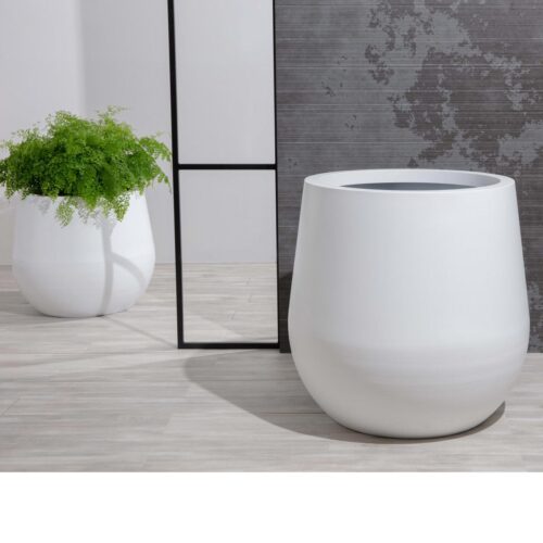 Vase Planter Aluminum Linen White Landscape cylinder garden planter garden decor garden planters