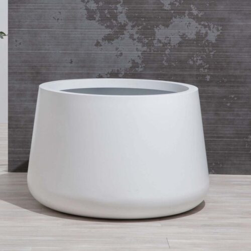 Bulb Planter Aluminum Linen White cylinder garden planter garden decor garden planters