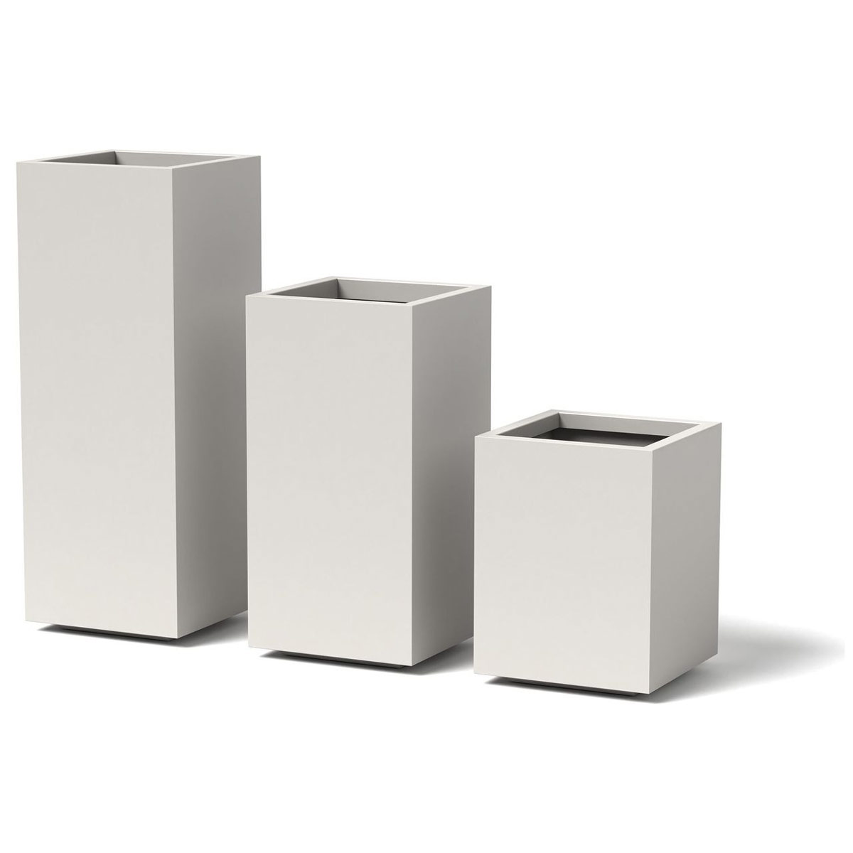 Wide Column Planter Material: Aluminum Finish: White wide column planters metal steel aluminum entryway