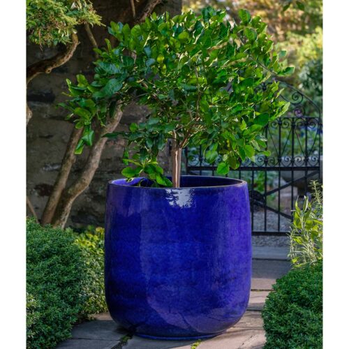 Xl Caixa Planter (terracotta In Sapphire Glaze) contemporary, terracotta, terra cotta, garden, planter