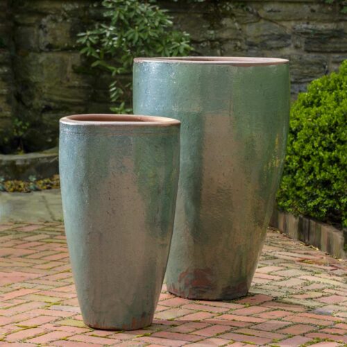 Banyan Planters (terracotta In Rustic Green Glaze)