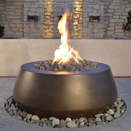 Belize Fire Table (glass Fiber Reinforced Concrete In Beechwood Perma Spec Finish) belize round fire pit gfrc contemporary outdoor decor yard art
