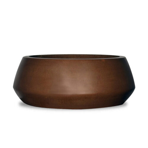 Belize Low Bowl Planter (glass Fiber Reinforced Concrete In Bronze Metallic Finish)