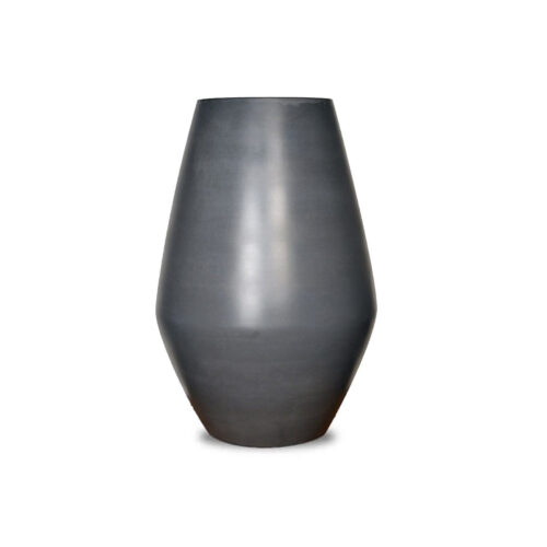 Belize Urn Planter (glass Fiber Reinforced Concrete In Charcoal Grey Finish)