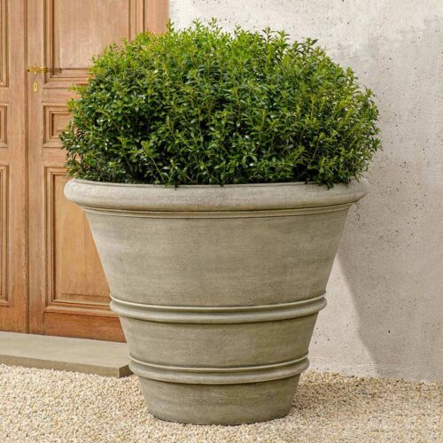 Classic Rolled Rim Planter (cast Stone In Alpine Stone Finish)