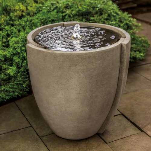 Concept Basin Fountain Cast Stone In Greystone Finish
