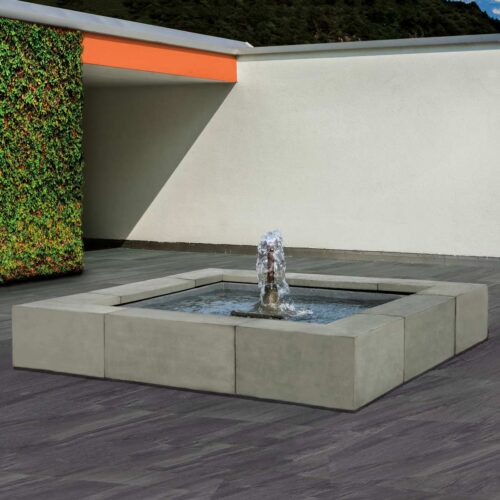 Concourse Fountain Cast Stone In Alpine Stone Finish