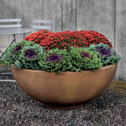 Contour Low Bowl (glass Fiber Reinforced Concrete In Travertine Finish)