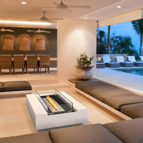 Cosmo 50 Fire Pit Table (bioethanol Burner, Concrete In Bone)