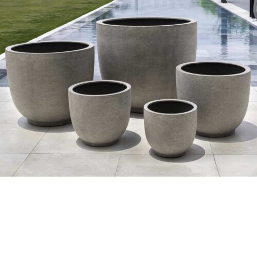 Danilo Planters (fiberglass Lite In Riverstone Finish)