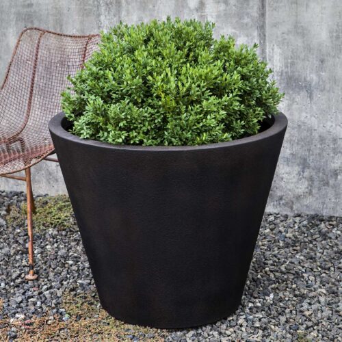 Davos Round Planter (gfrc In Nero Nuovo Finish)