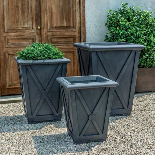 Directoire Planters Cast Stone In Lead Antique Finish