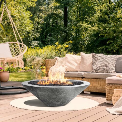 Embarcadero Fire Bowl (gfrc In Pewter)