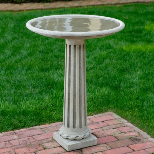 Empire Birdbath (cast Stone In Alpine Stone Finish)