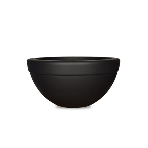Executive Low Bowl Planter (glass Fiber Reinforced Concrete In Black Solid Finish)