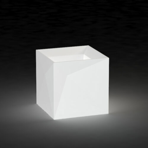 Faz Led Light Cube Planter (polyethylene In White)