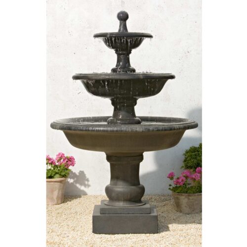 Vicobello Fountain Material: Cast Stone Finish: Nero Nuovo tiered beefy fountain