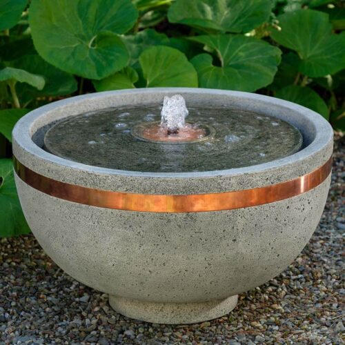 El Sol Copper Banded Fountain (cast Stone In Alpine Stone) cast stone, fountain, water feature