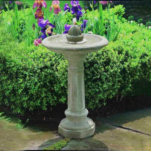 Acorn Fountain (cast Stone In Verde) modern fountain, cast stone